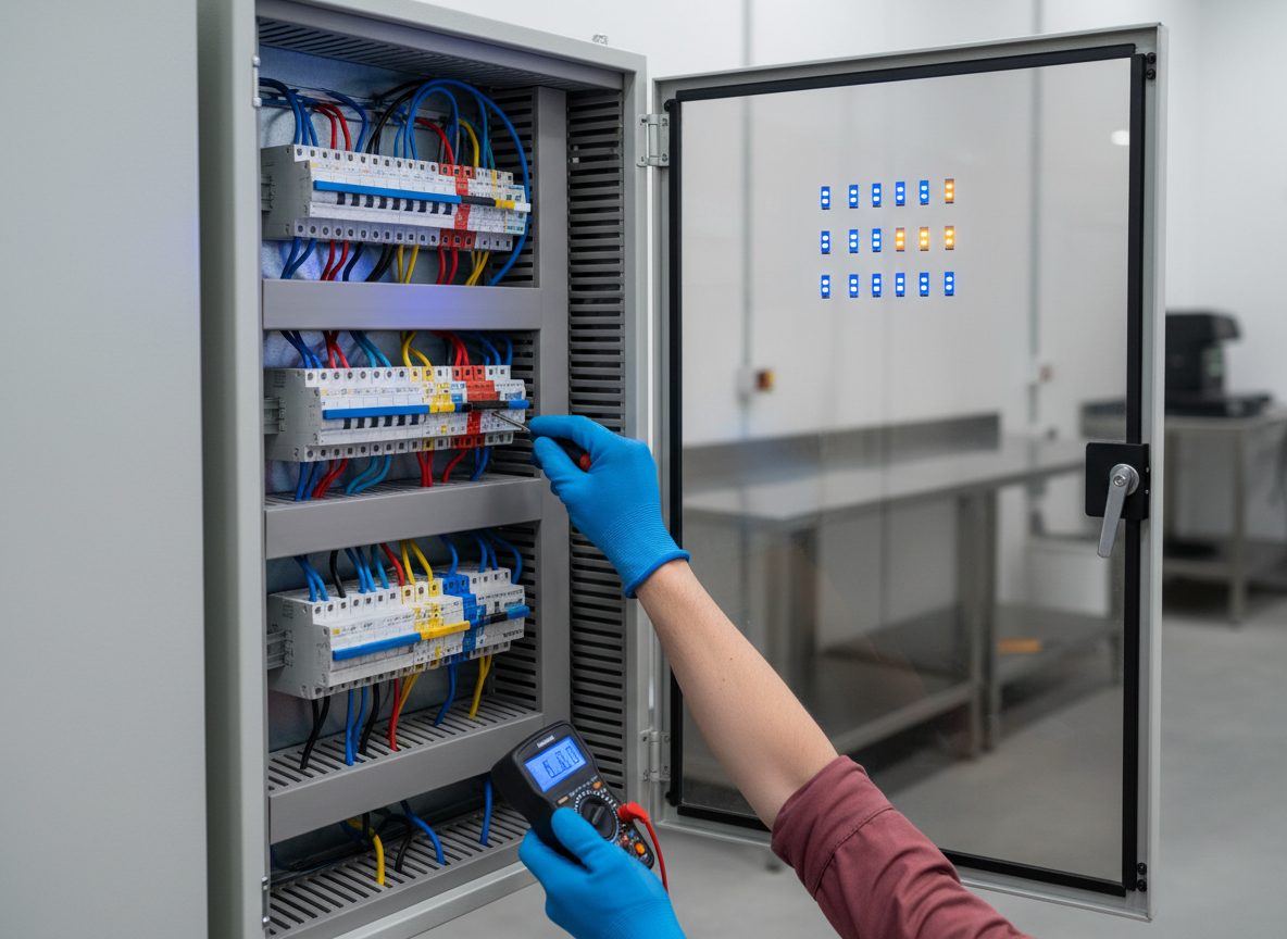 Controle van een elektrische schakelkast